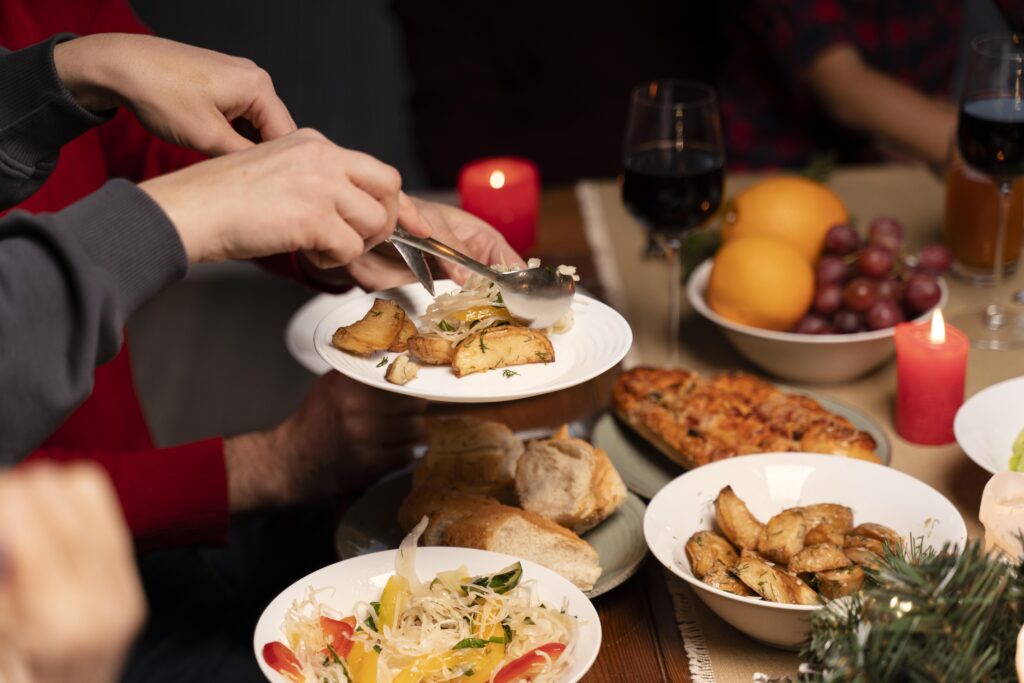 Is Skipping Dinner Good for Weight Loss? 2 people enjoying festive christmas dinner 1